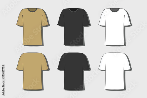  Blank T-Shirt vector design flat isolated illustration