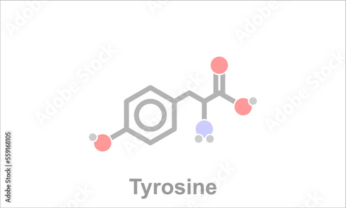 Simplified formula icon of the amino acid tyrosine.