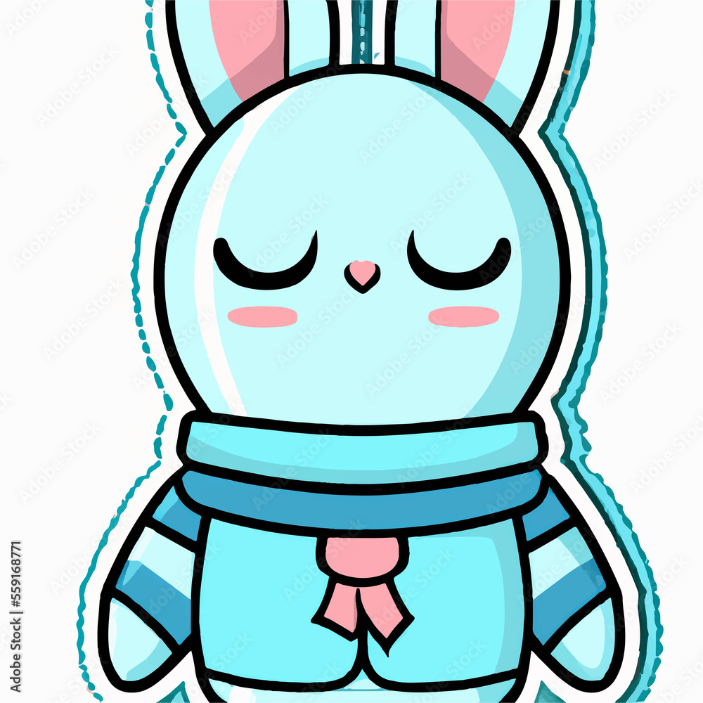 Animals character design. Rabbit Illustration for card, poster, sticker, clothing Animals character design. Rabbit Illustration for card, poster, sticker, clothing
