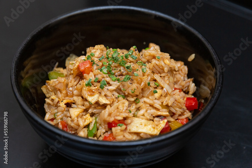 Chinese fried rice and chicken
