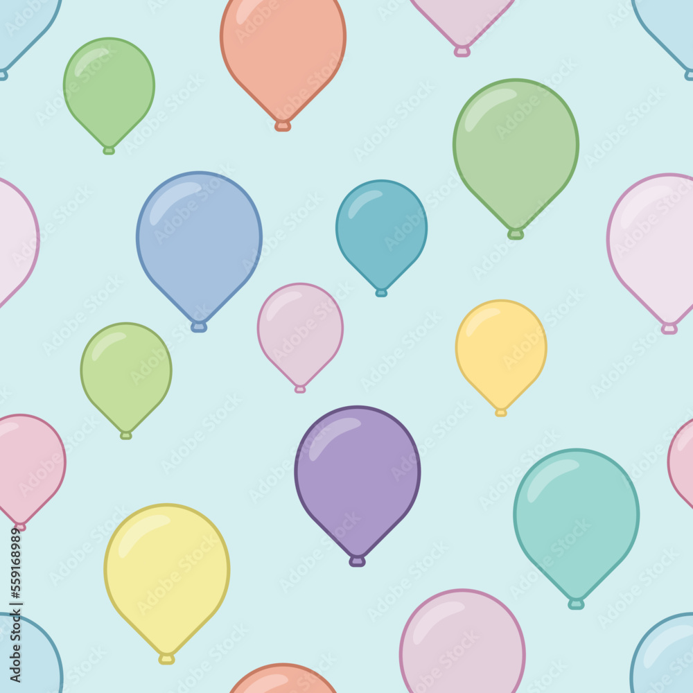 Seam less primitive background with party balloon