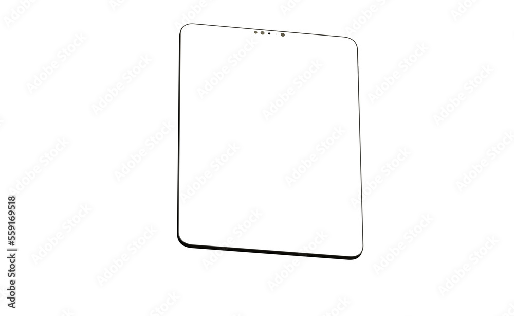 Black tablet computer with blank screen, isolated on white background Black tablet computer with blank screen, isolated on white background