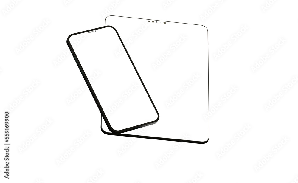 Modern black tablet computer isolated on white background. Tablet pc - mockup Modern black tablet computer isolated on white background. Tablet pc - mockup