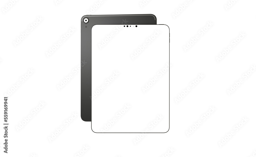 Photo White tablet, isolated on 3d background - mockup