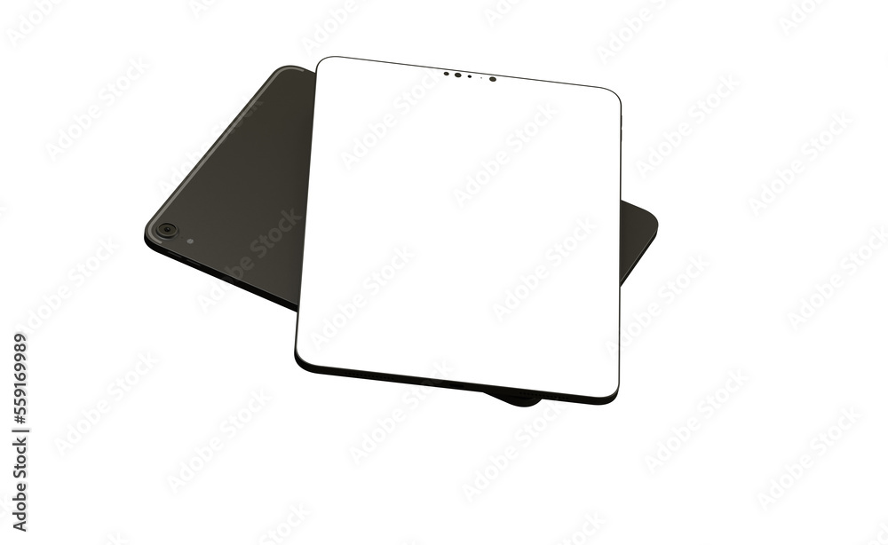 Modern black tablet computer isolated on white background. Tablet pc - mockup Modern black tablet computer isolated on white background. Tablet pc - mockup