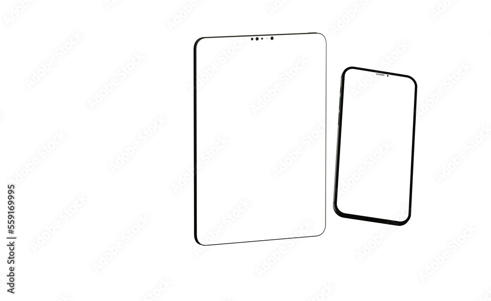 Photo White tablet, isolated on 3d background - mockup