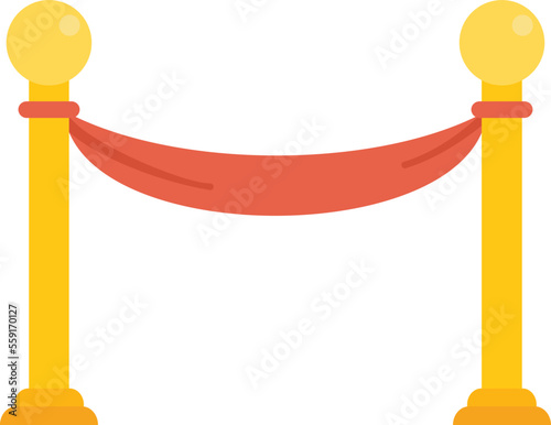 Event ribbon barrier icon flat vector. Work manager. Task office isolated