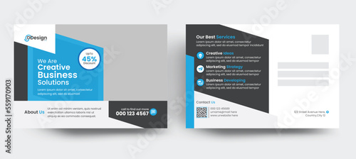 Corporate postcard and invitation direct mail eddm design.Business postcard or EDDM postcard design template