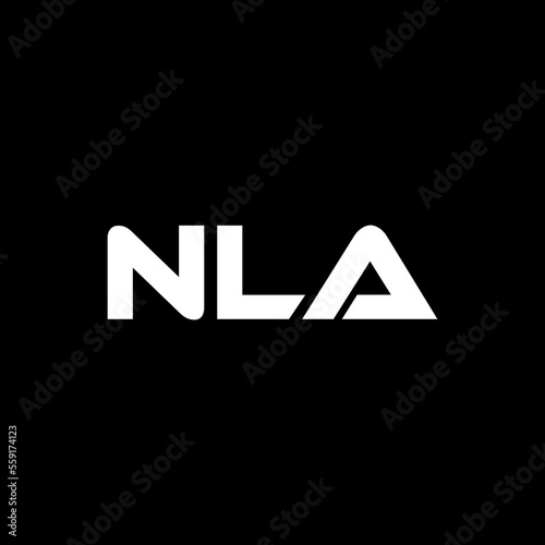 NLA letter logo design with black background in illustrator, vector logo modern alphabet font overlap style. calligraphy designs for logo, Poster, Invitation, etc.