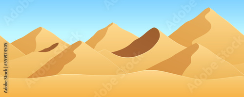 砂漠の風景イラスト_横スクロールゲームの背景_シームレス