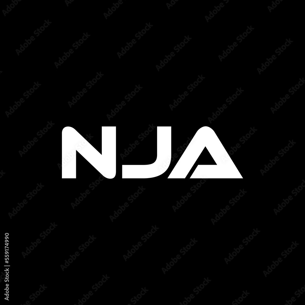 NJA letter logo design with black background in illustrator, vector logo modern alphabet font overlap style. calligraphy designs for logo, Poster, Invitation, etc. NJA letter logo design with black background in illustrator, vector logo modern alphabet font overlap style. calligraphy designs for logo, Poster, Invitation, etc.