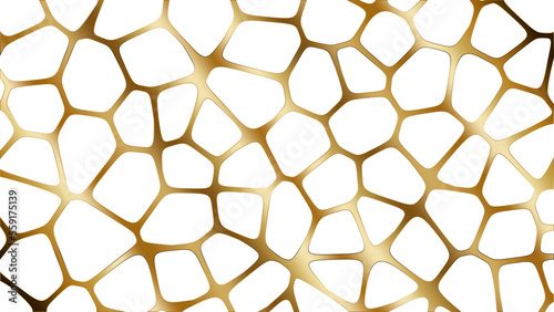 Transparent background with golden voronoi texture