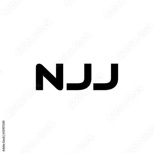 NJJ letter logo design with white background in illustrator, vector logo modern alphabet font overlap style. calligraphy designs for logo, Poster, Invitation, etc.