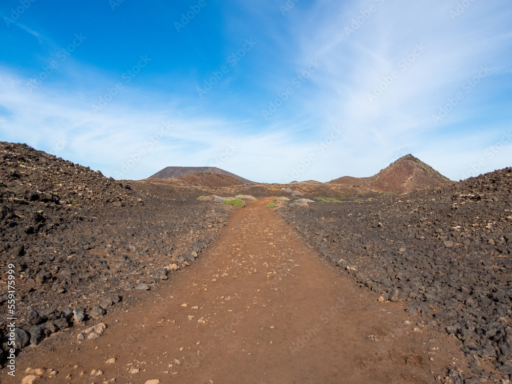 Path between rocks on Isla de Lobos