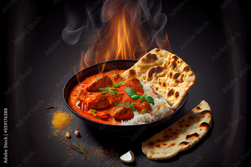 Most delicous Chicken tikka masala spicy curry meat food