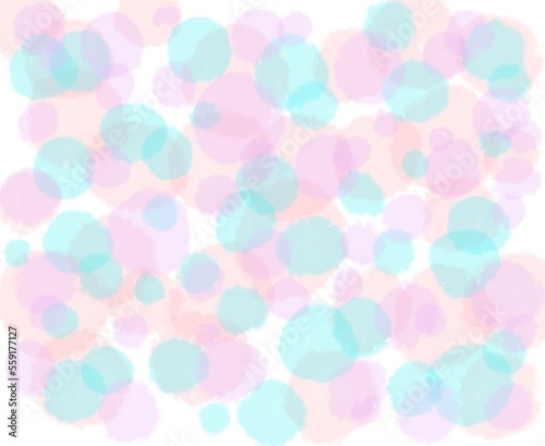 水彩タッチ　ふわふわ円の背景イラスト