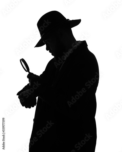 Silhouette of male detectiv...
