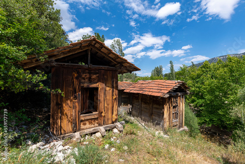 Grain warehouses Sinan Degirmeni in Doyran Village. It's estimated that the ancient Lycian region was inspired by the sarcophagi. There are 86 cereal warehouses in the region that can survive.Antalya © enderbayindir