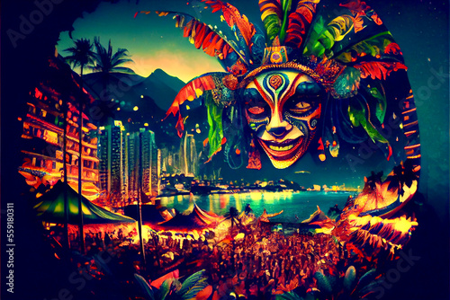 Generative AI render of the carnival in Rio