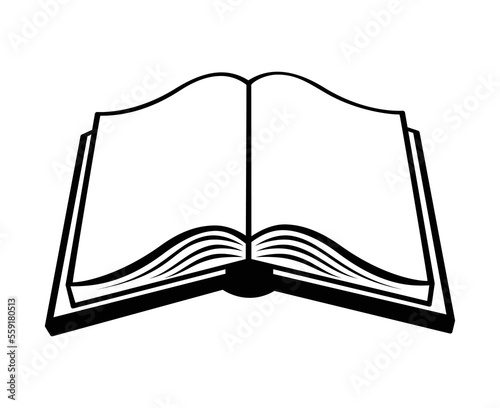 open book black and white