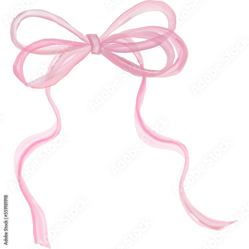 Pink ribbon with bow