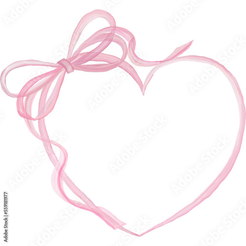 Pink frame in the shape of a heart