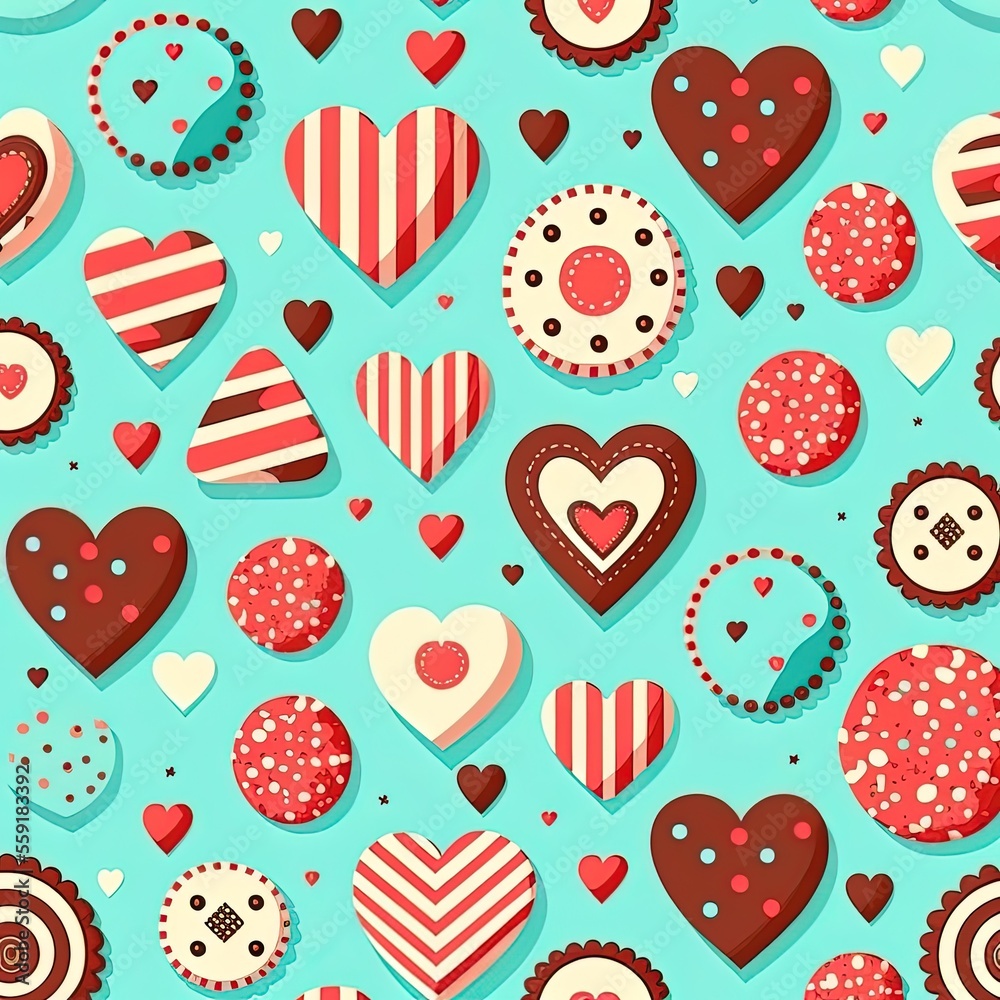Valentine's day patterns graphic.Generative AI Valentine's day patterns graphic.Generative AI