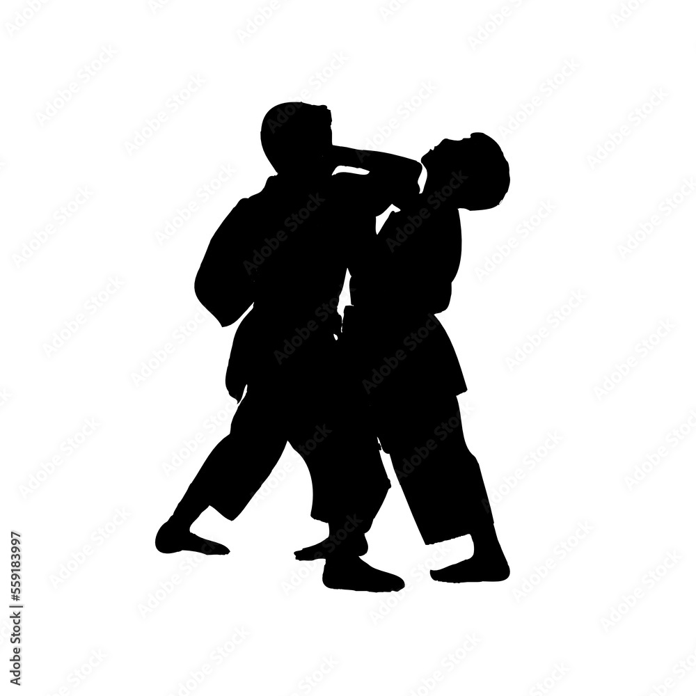 silhouette of a martial arts move with a transparent background silhouette of a martial arts move with a transparent background