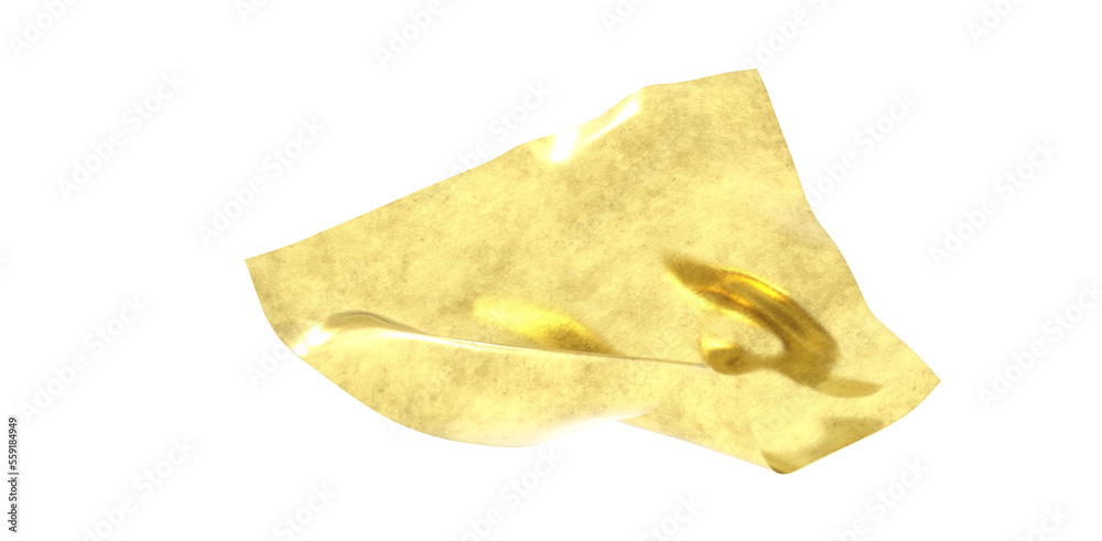 Abstract background of gold wavy silk or satin. 3d Abstract background of gold wavy silk or satin. 3d