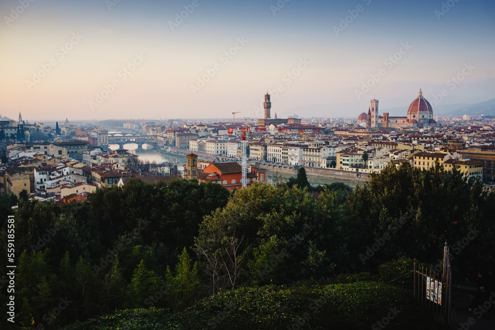 Landscape. Florence. View of the city and the Cathedral of Santa Maria del Fiore