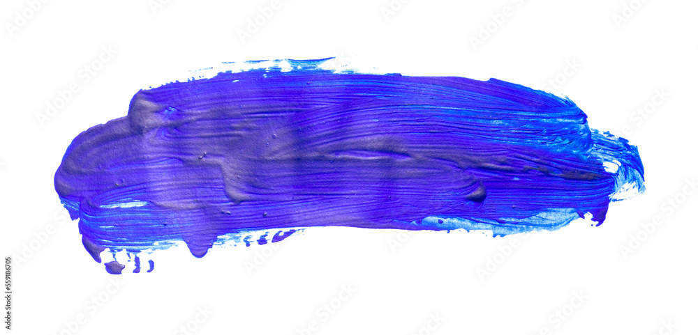 Blue brush stroke isolated on white background. Blue abstract stroke. Colorful watercolor brush stroke.