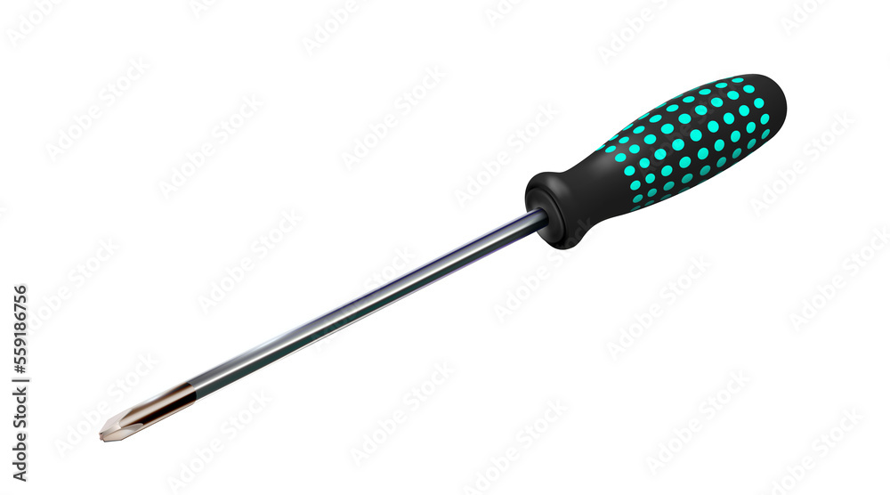 Professional realistic screwdriver with a plastic black and turquoise handle. Isometric 3d construction tool isolated. Cruciform for repair and construction.png Professional realistic screwdriver with a plastic black and turquoise handle. Isometric 3d construction tool isolated. Cruciform for repair and construction.png