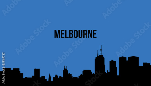 Melbourne australia city skyline silhouette vector illustration