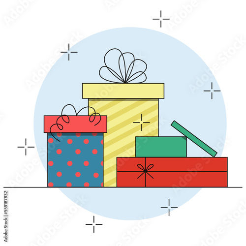 gift present surprise vector box decoration giftbox celebration new discount confetti sale party