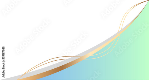 Green curved gradient gold border header and footer