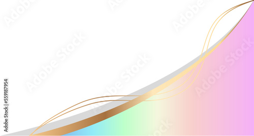 Rainbow curved gradient gold border header and footer