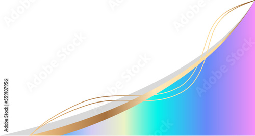 Rainbow curved gradient gold border header and footer