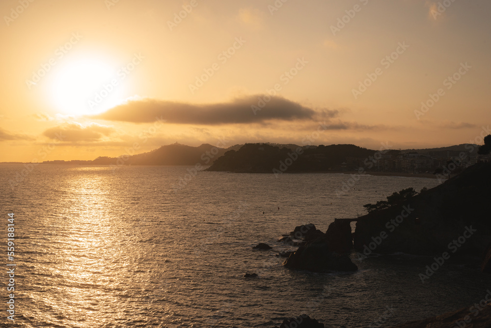 Sunset over the sea at Costa Brava, Cataluna, Spain. Sunset over the sea at Costa Brava, Cataluna, Spain.