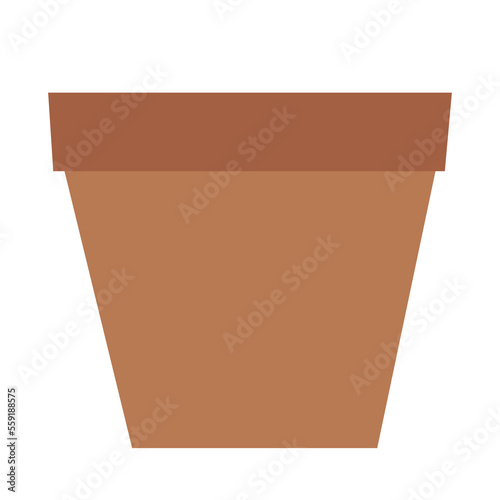 Simple flat brown flower pot for home plants 