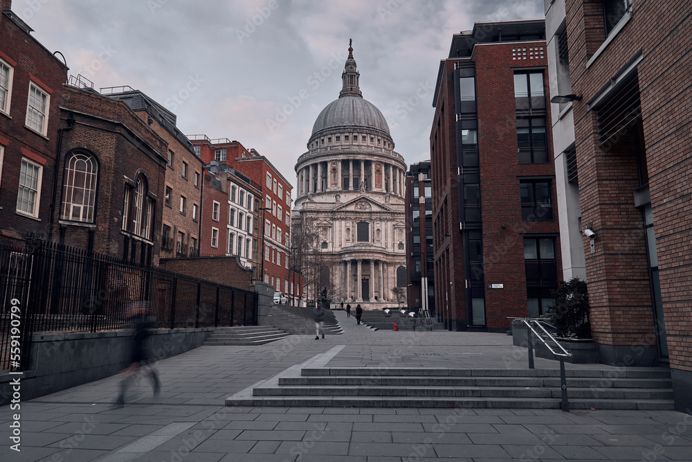 St Paul’s Cathedral, London, low angle colour
