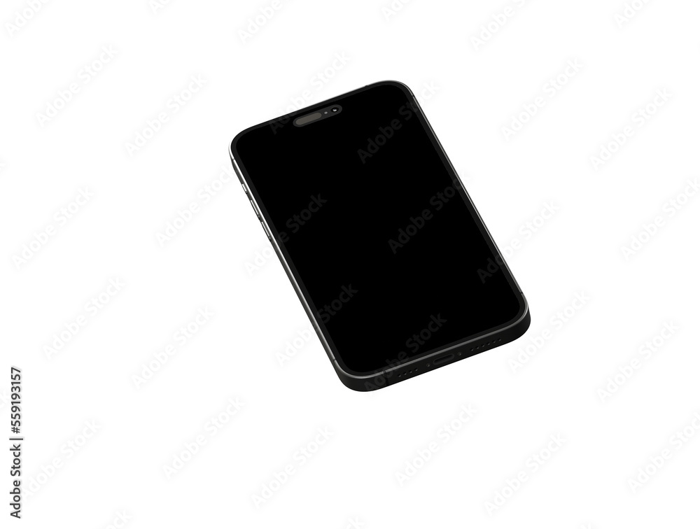 Modern glass smartphone hanging over the table Modern glass smartphone hanging over the table