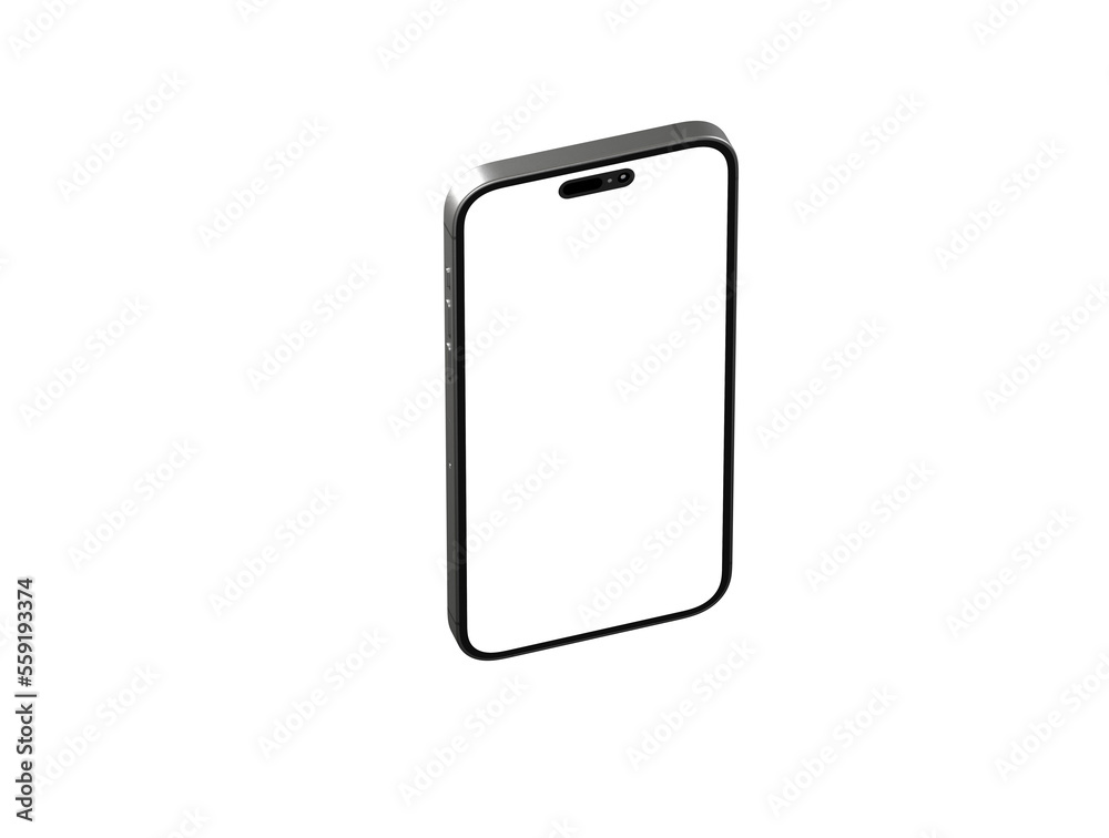 Smartphone frame less blank screen. Mockup generic device.