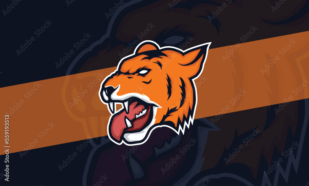 Tiger head mascot logo | Tiger face logo | tiger gaming logo ...