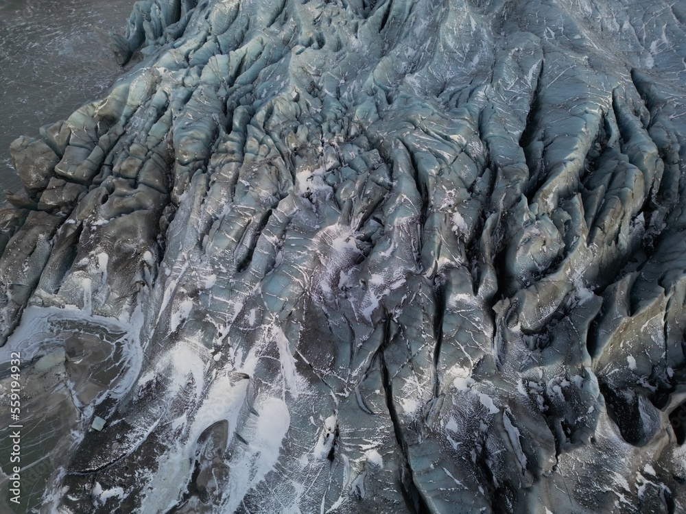 flaajokull glacier in the south east of iceland