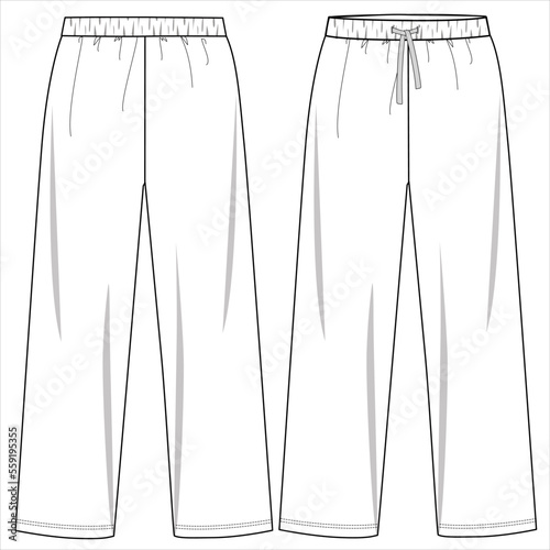 GIRLS AND WOMEN PAJAMA, SLEEPWEAR, BOTTOM IN EDITABLE FILE