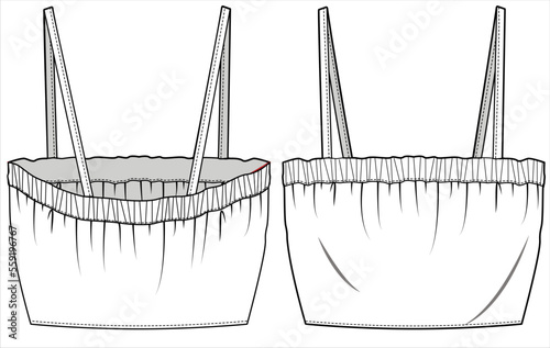 STRAPPY CAMI FOR WOMEN AND TEEN GIRLS IN EDITABLE VECTOR FILE