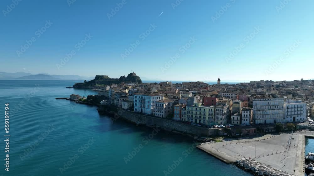 Aerial view of Corfu town, Corfu, Ionian Islands, Greece Aerial view of Corfu town, Corfu, Ionian Islands, Greece