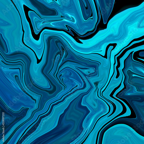 Blue luxury elagant Psychedelic liquid marble fluid abstract art background design. Trendy blue marble style. Ideal for web, advertisement, prints, wallpapers.