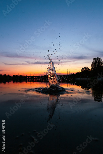 A moment of splash on the water