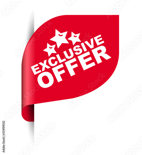 red vector illustration banner exclusive offer